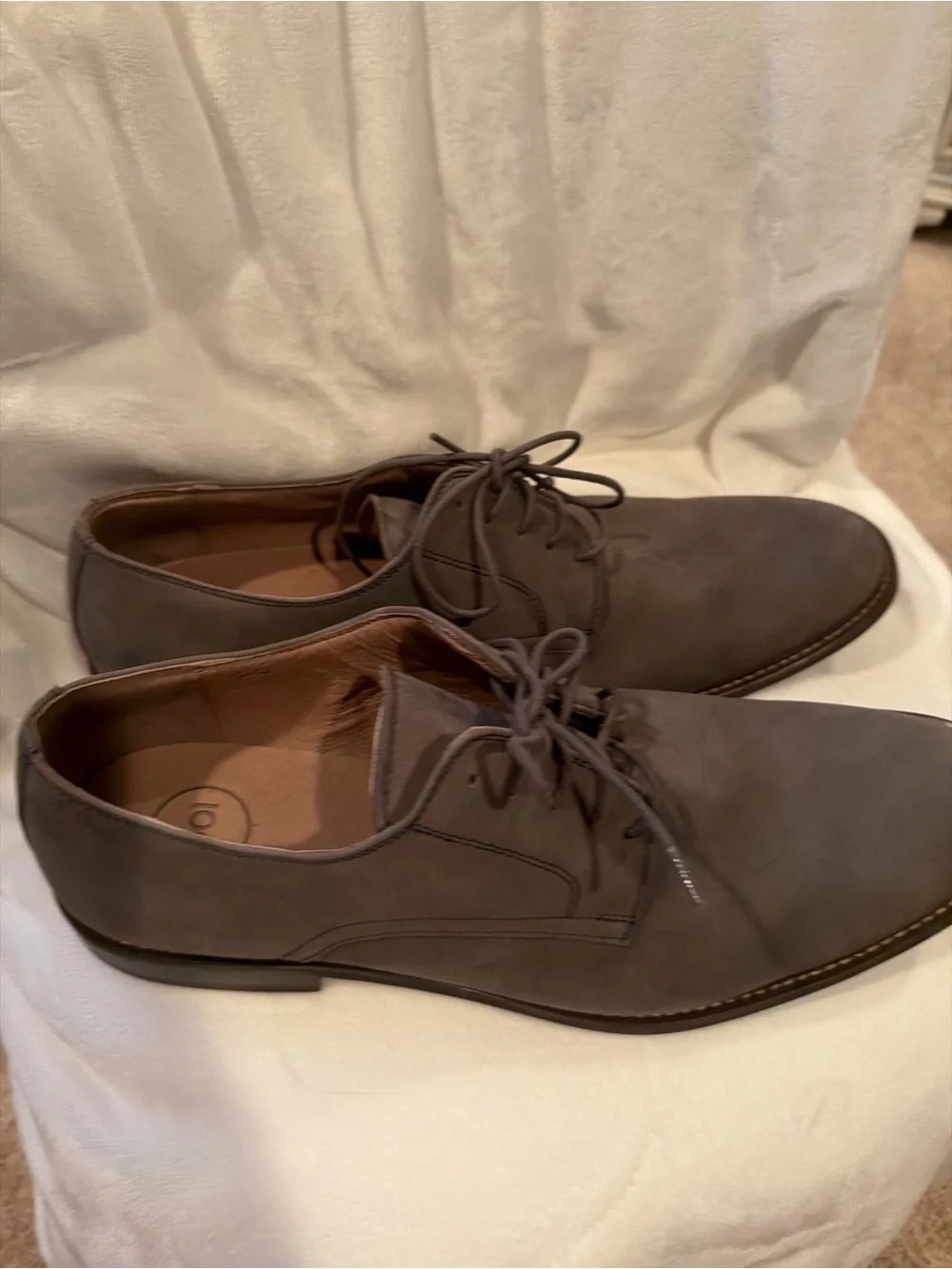 1901 Men's Gray Suede Derby Shoes
